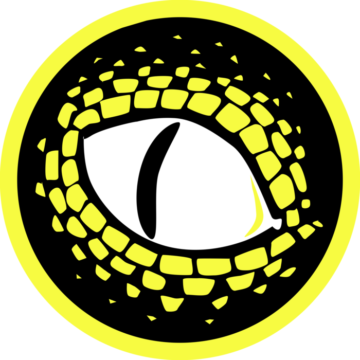 Vector Illustration Of Alligator, Crocodile Or Snake - Circle (700x700)