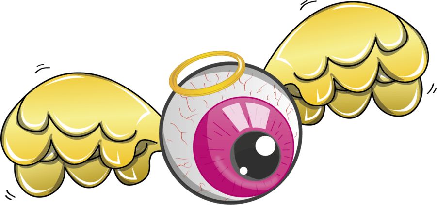 Flying Eyeball Png Transparent (900x439)
