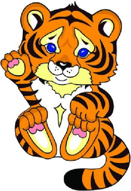 Cute Tiger Clipart The Cliparts - Cartoon Tiger Cub Png (400x400)