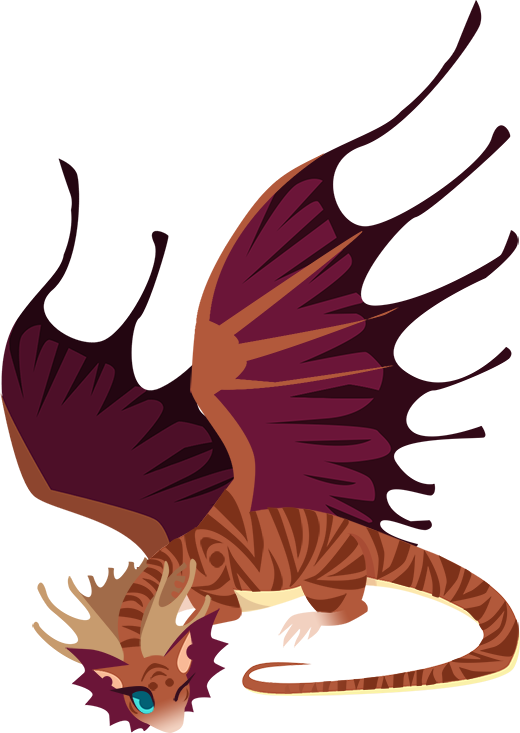 A Cute Lil Drawing Of My Tiger Dragon From Flight Rising, - Illustration (520x733)