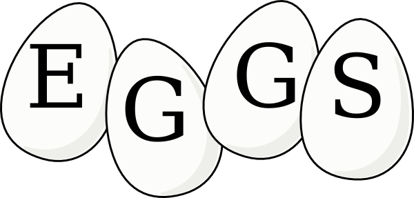 Free Eggs Clipart Black And White - Circle (600x287)