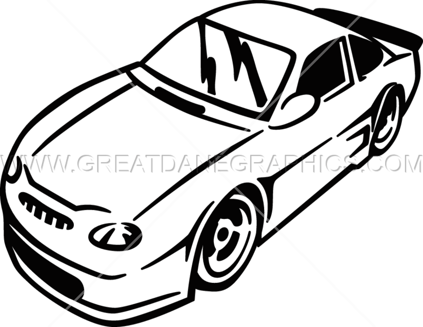 Single Color Race Car - Black And White Race Car (825x638)