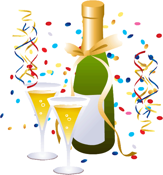 French Fries And Ice Cream Sundaes - New Years Eve Clip Art (542x589)