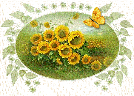 A Field Of Sunflowers - Animated Sunflower Gif (449x323)