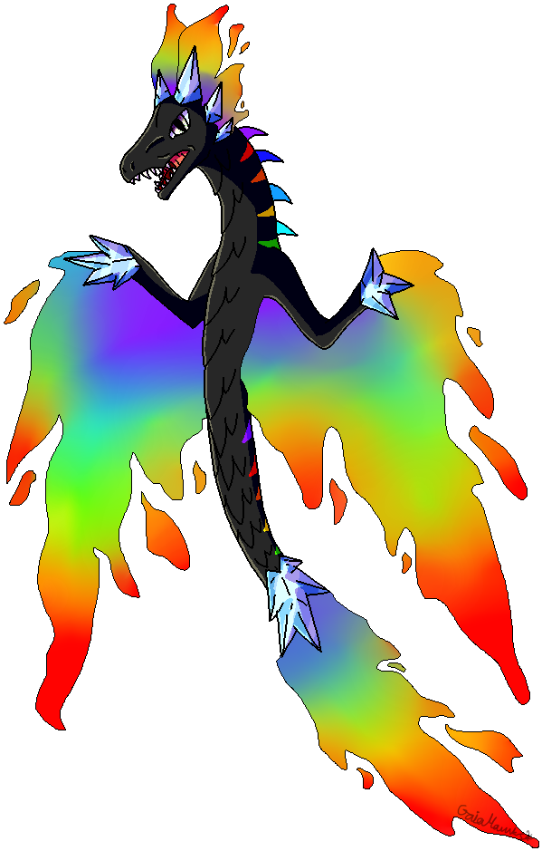 Rainbow Dragon By Gaia-hawks - Illustration (720x960)