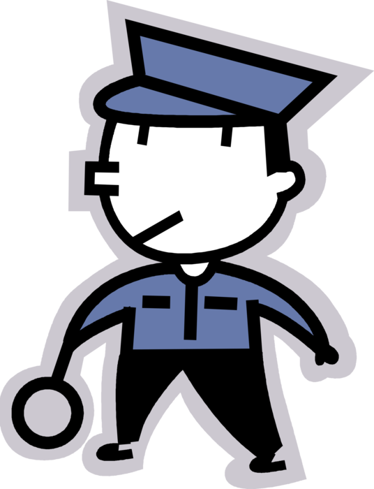 Vector Illustration Of Law Enforcement Police Officer - Cartoon (536x700)