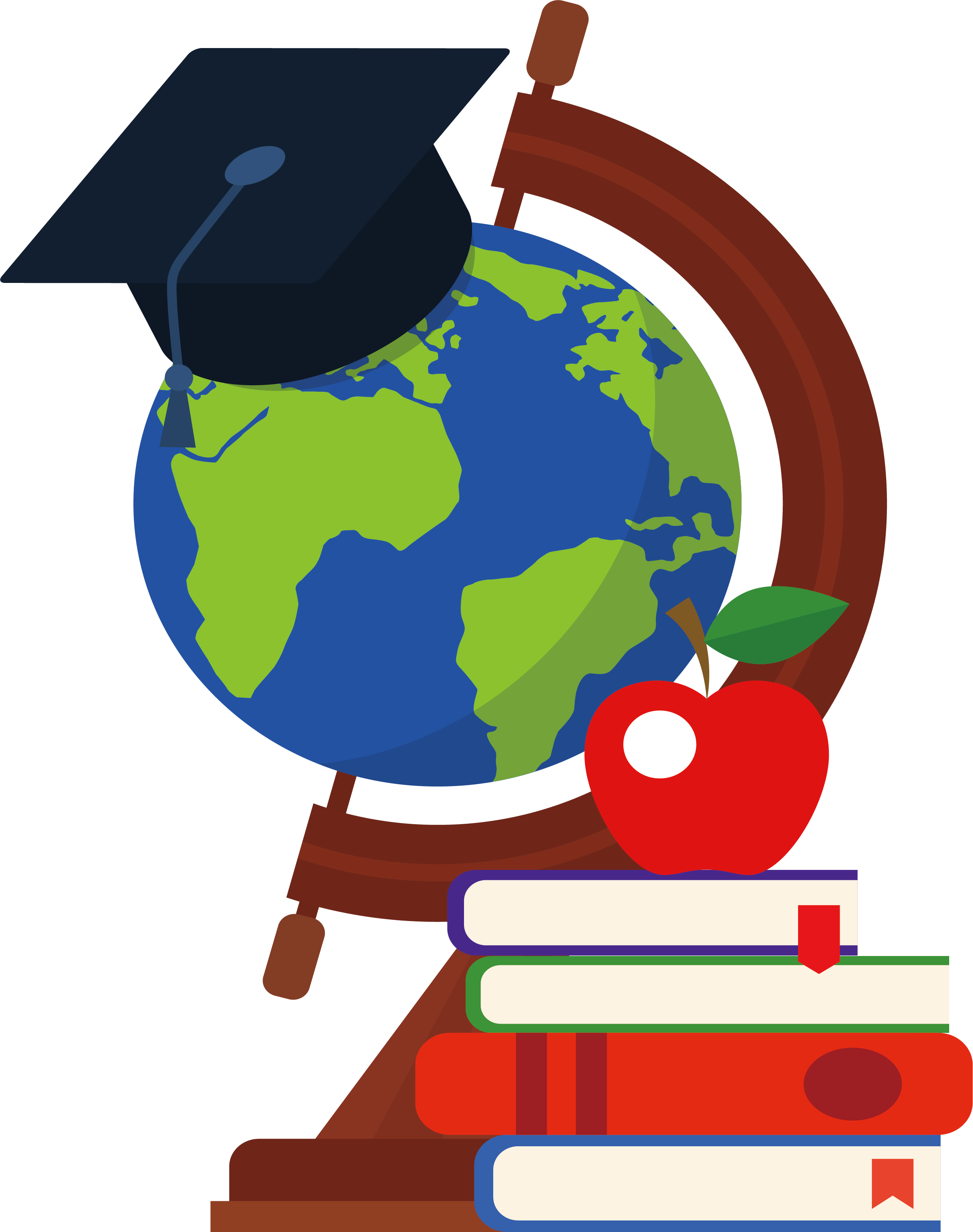 Картинка с глобусом и книгами