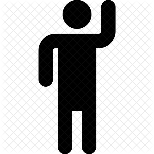 Hand, Up, Right, Man, Standing, Activity, Hi Icon - Man (512x512)