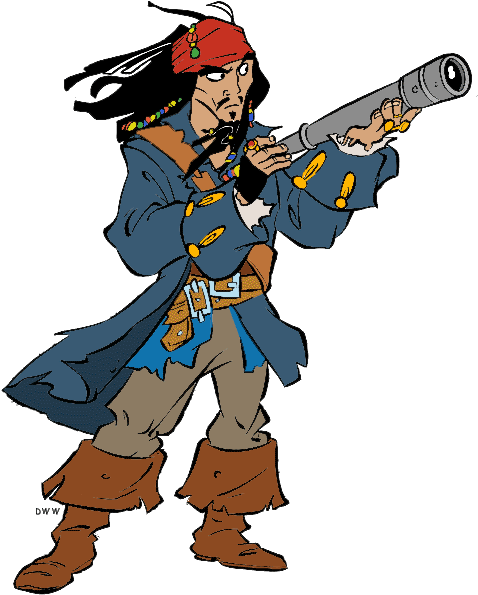 Set Of Cartoon Pirates - Jack Sparrow Clip Art (489x619)