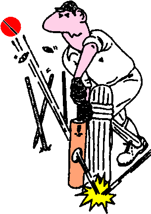 Salix Cc - Cartoon Cricketer (407x553)