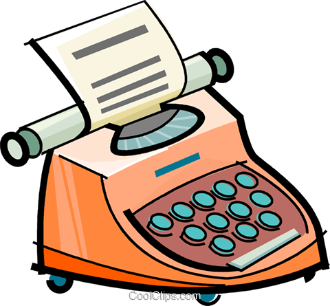 Simple Clipart Typewriter - Cartoon Images Of Typewriter (480x445)