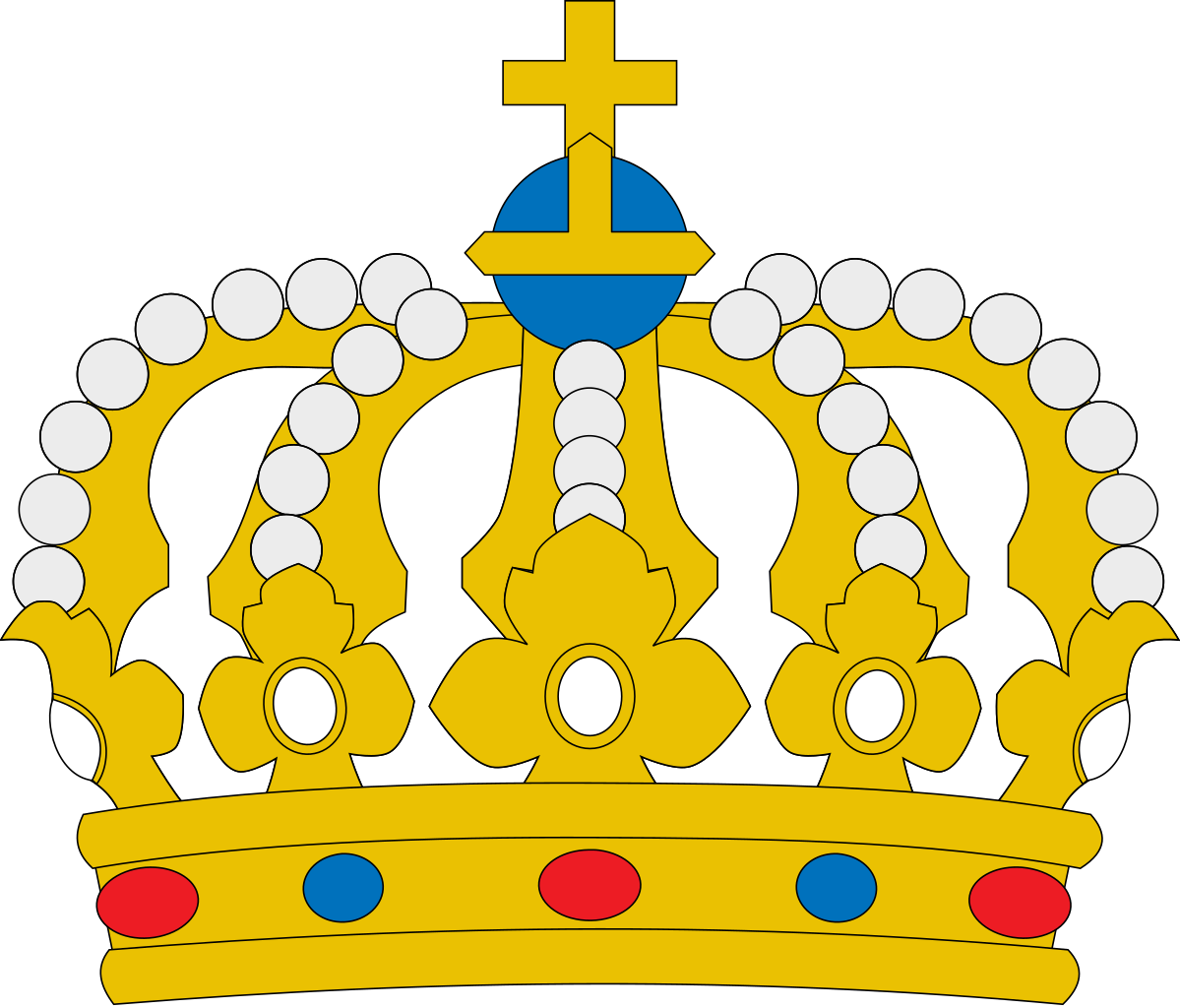 File Simple Bronze Crown Svg Wikimedia Commons File - Cross (1199x1024)