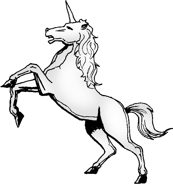 Unicorn Raised On Its Hind Legs - Unicorn On Its Hind Legs (717x661)
