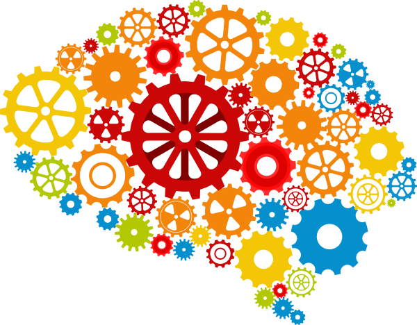 Mind Clipart Side Brain - Brain Gears Png (600x468)