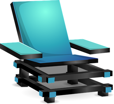 Chair, Blue, Furniture, Armchair - Picnic Table (372x340)