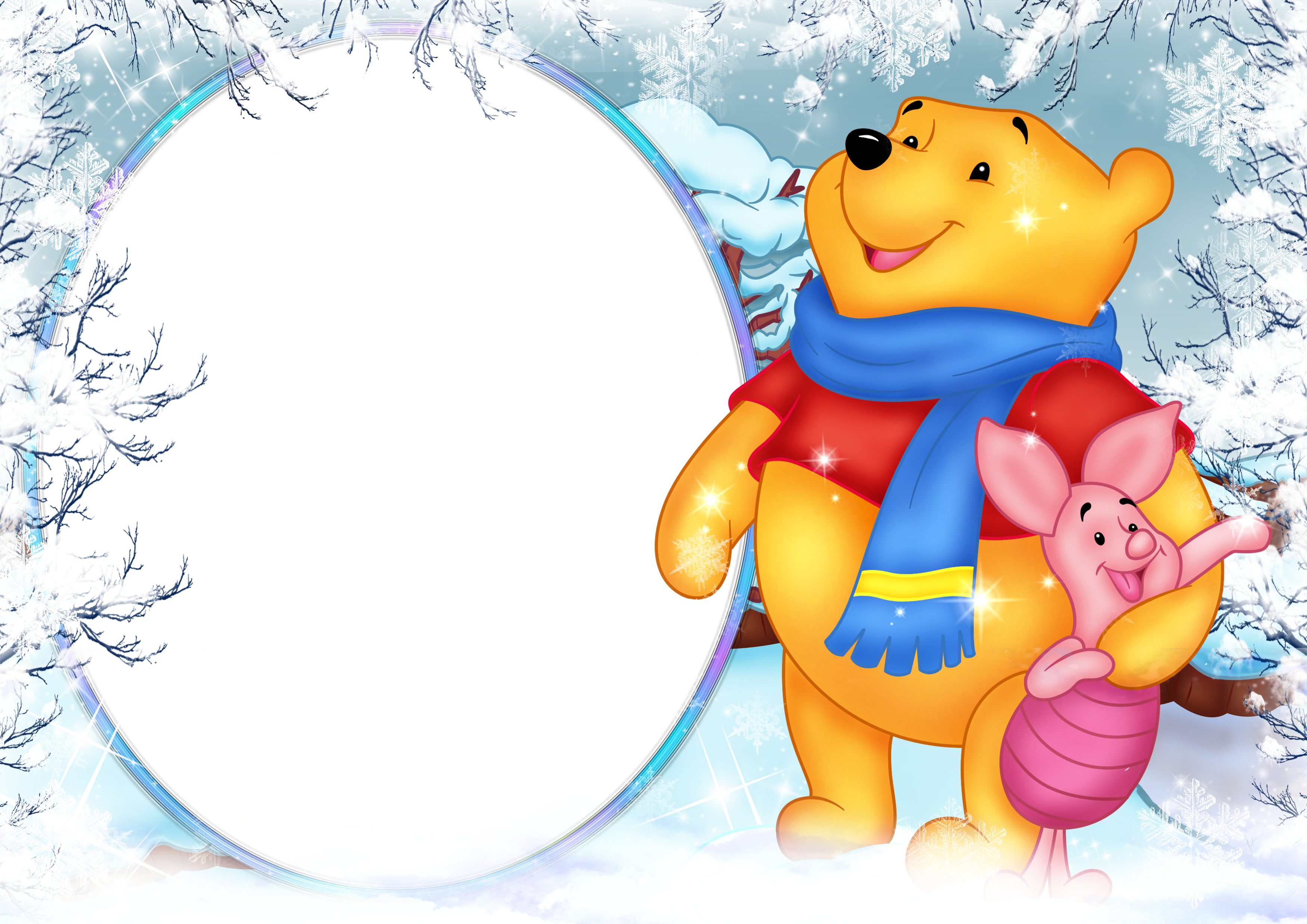 Holiday Clipart Winnie The Pooh - Pooh Frames Png (3500x2474)