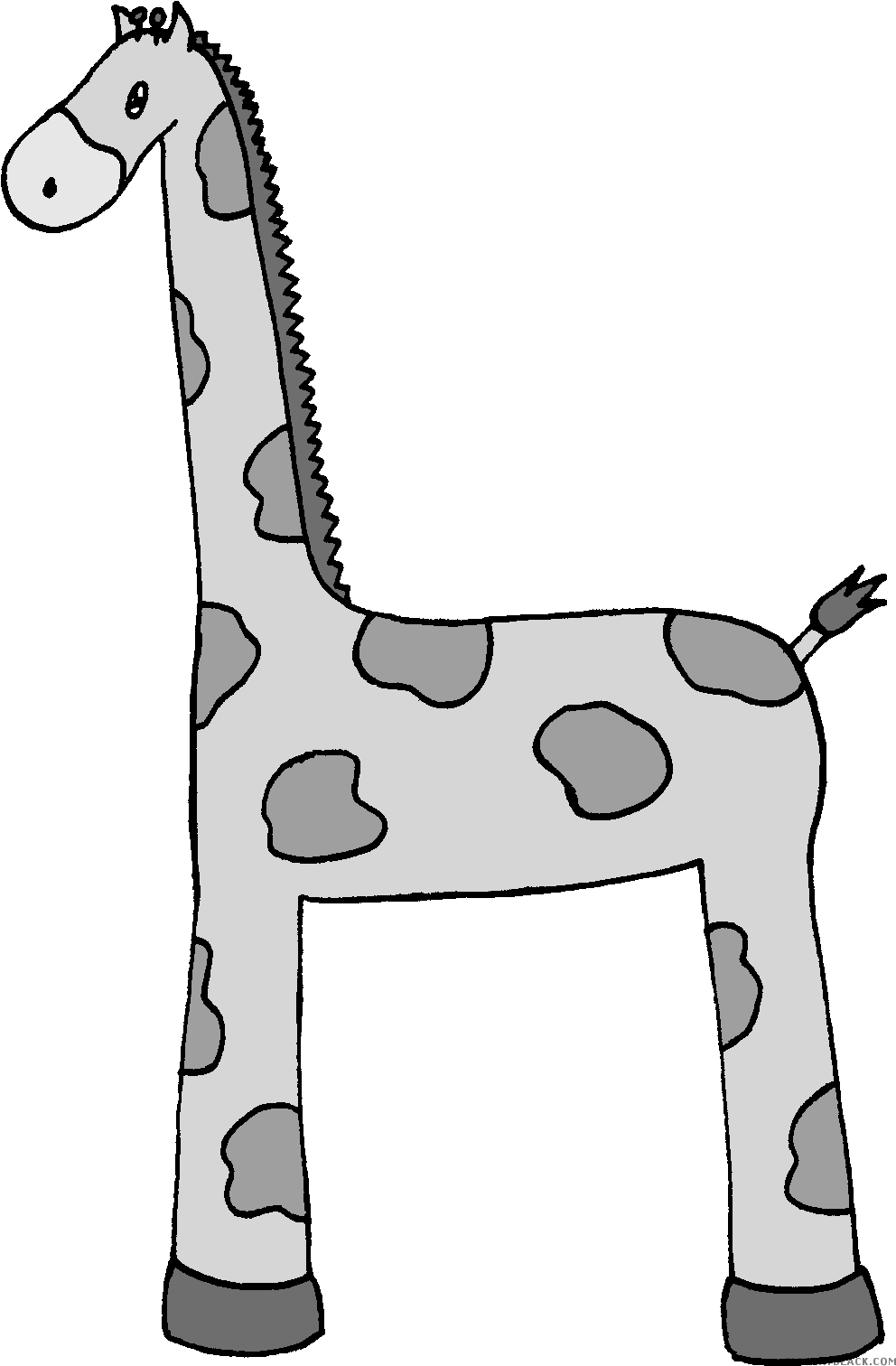 Giraffe Animal Free Black White Clipart Images Clipartblack - Giraffe (1003x1522)