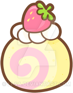 Strawberry Swiss Roll By Li-sa - Strawberry Swiss Roll By Li-sa (400x438)