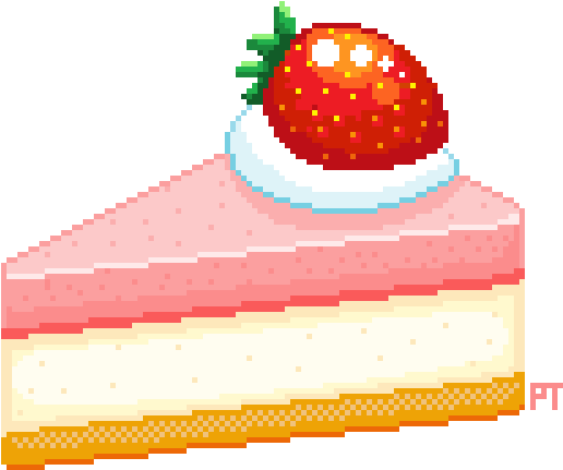 Pretty-transparents - Strawberry Cake Pixel Art (540x507)