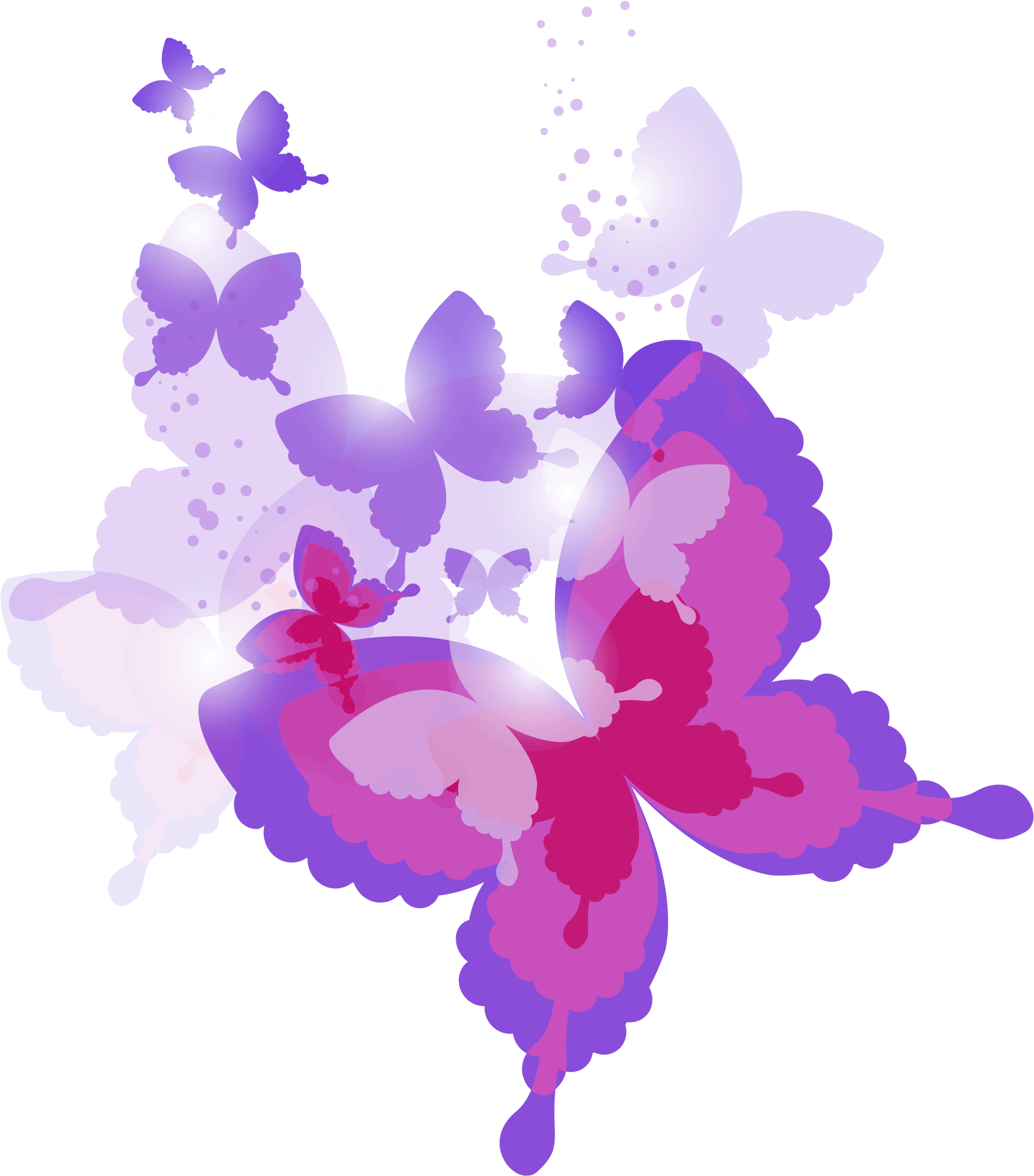Pink Butterfly Clipart Png (2396x2684)