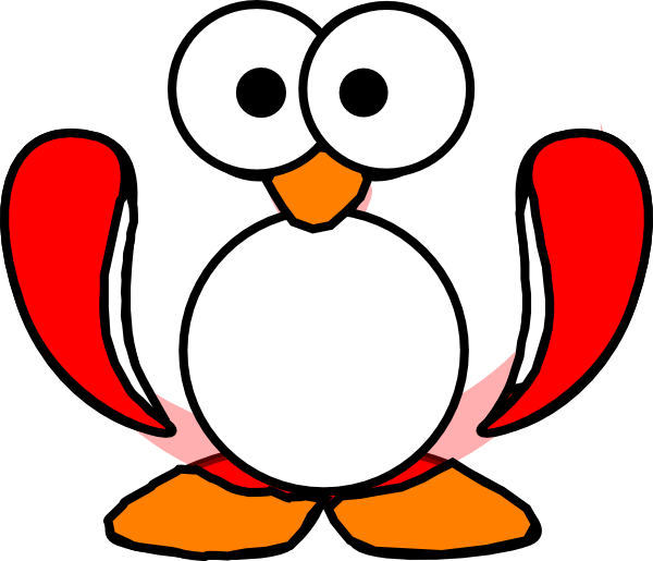 Red Penguin Clip Art At Clker - Clip Art (600x515)