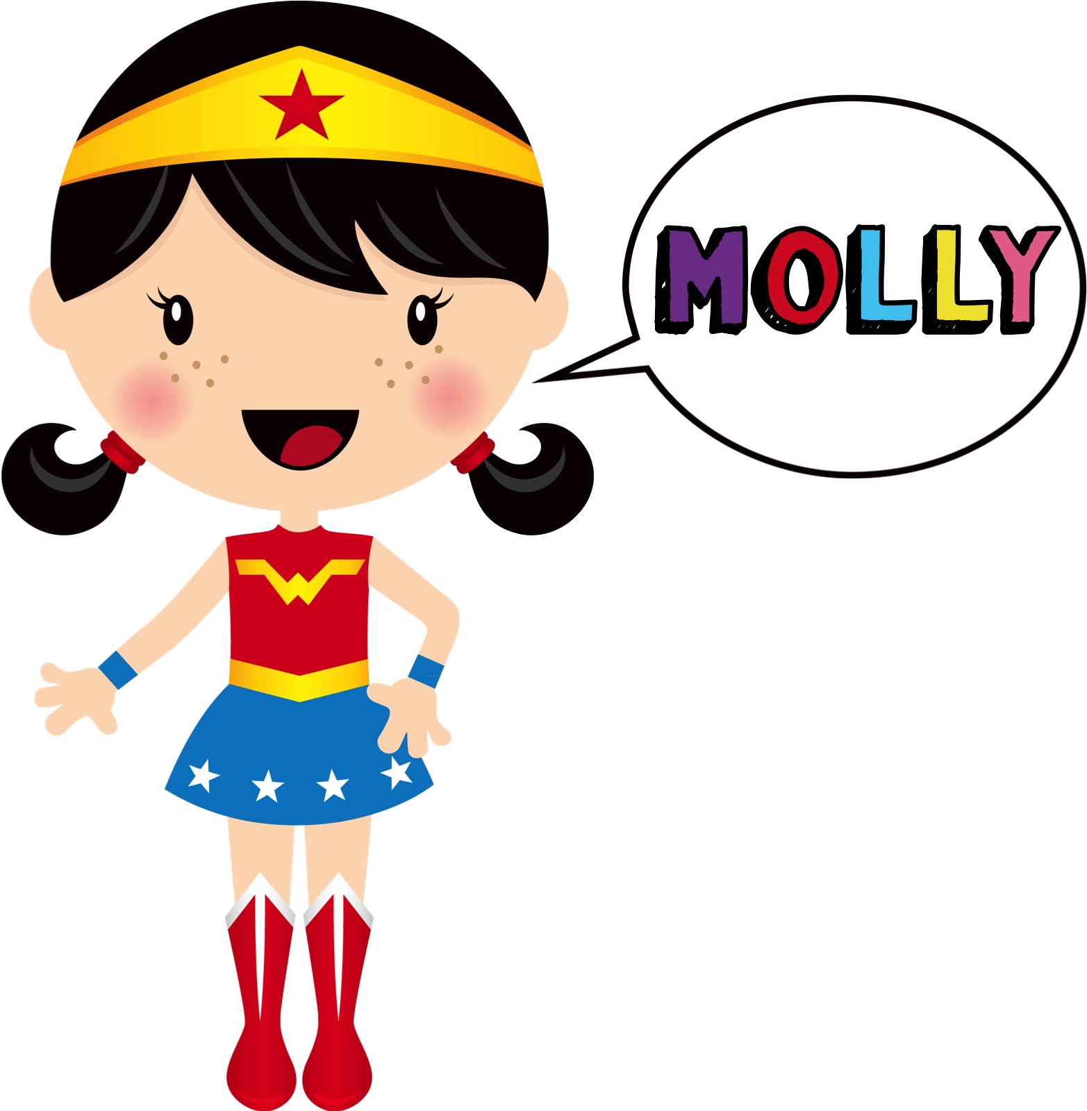 Clip Art Girl Clothing Accessories Superhero Toddler - Partition Wall (1599x1599)