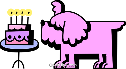 Dog Blowing Out The Candles Royalty Free Vector Clip - Dog Blowing Out The Candles Royalty Free Vector Clip (480x262)