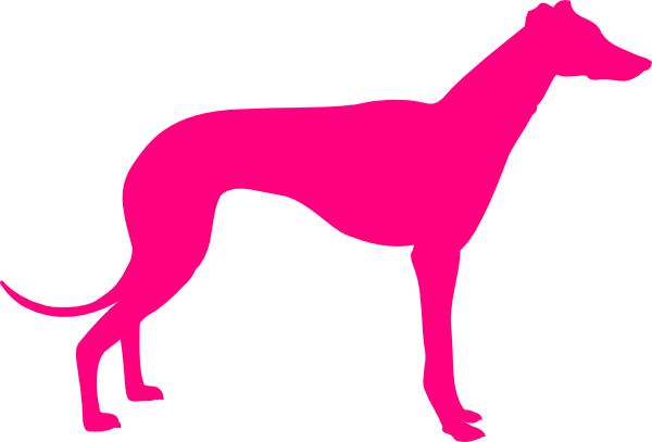 Pink Greyhound Clip Art At Clker - Greyhound Silhouette (600x407)