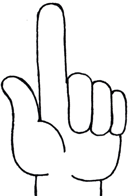 One Finger Up Clipart (428x650)