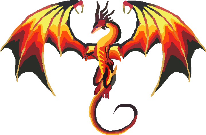 I Usually Don't Do Flying Dragons So This Was A Twist - Fire Dragon With Wings (729x502)
