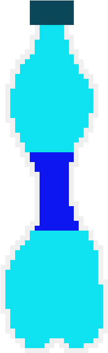 Water Bottle - Pixel Water Bottle Transparent (300x750)
