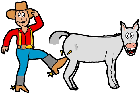 Kicking Donkey Clipart - Kick The Animals Clip Art (500x342)