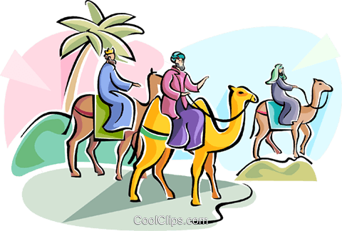 3 Wise Men Epiphany Royalty Free Vector Clip Art Illustration - Biblical Magi (480x324)