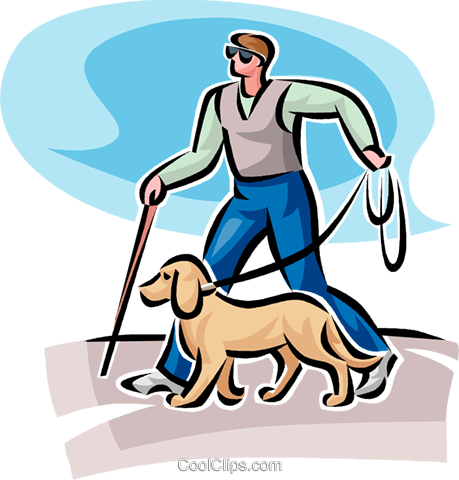 28 Collection Of Blind Clipart Png High Quality, Free - Blind Man With Dog (459x480)