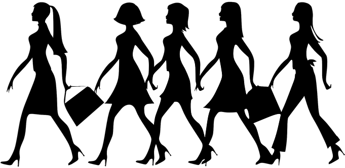 Women Walking Silhouette Handbags Shopping - Women In Power Silhouette (680x340)