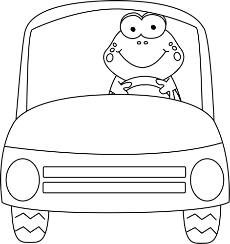 Frog In Car Clip Art (471x500)
