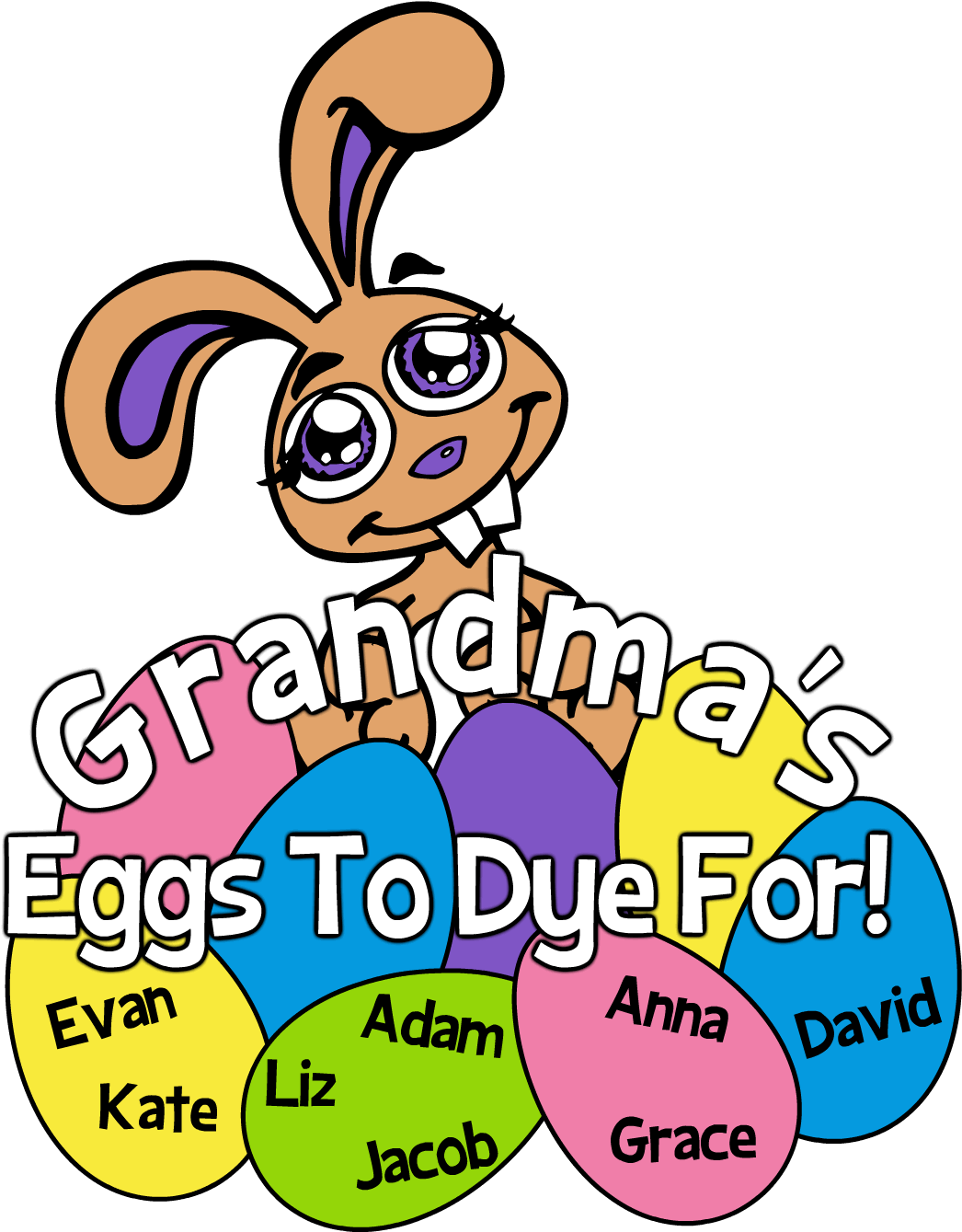 Gildan Softstyle Tee - Cartoon Bunny Shower Curtain (1666x1820)