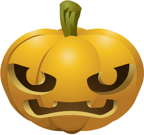 Big Teeth Halloween Pumpkin Color Drawing - Caerved Pumpkins (500x485)