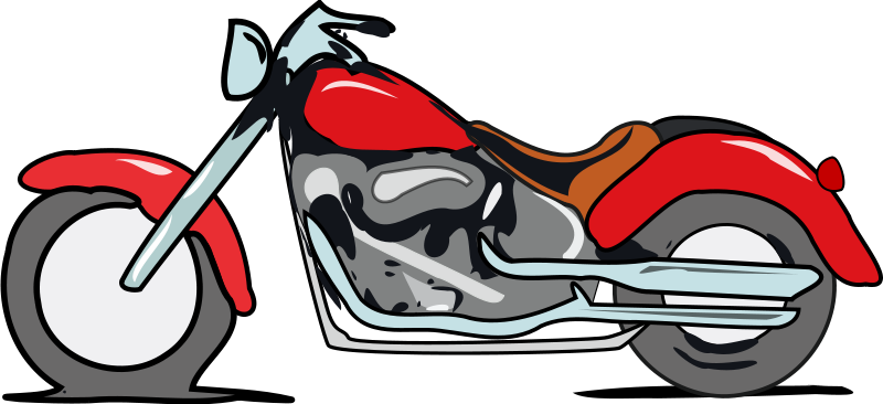 Motorcycle Clip Art - Red Motorcycle Clipart (800x366)