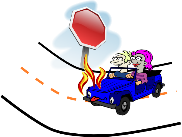 Car On Fire Clip Art Cliparts - Cartoon Stop Sign (600x450)