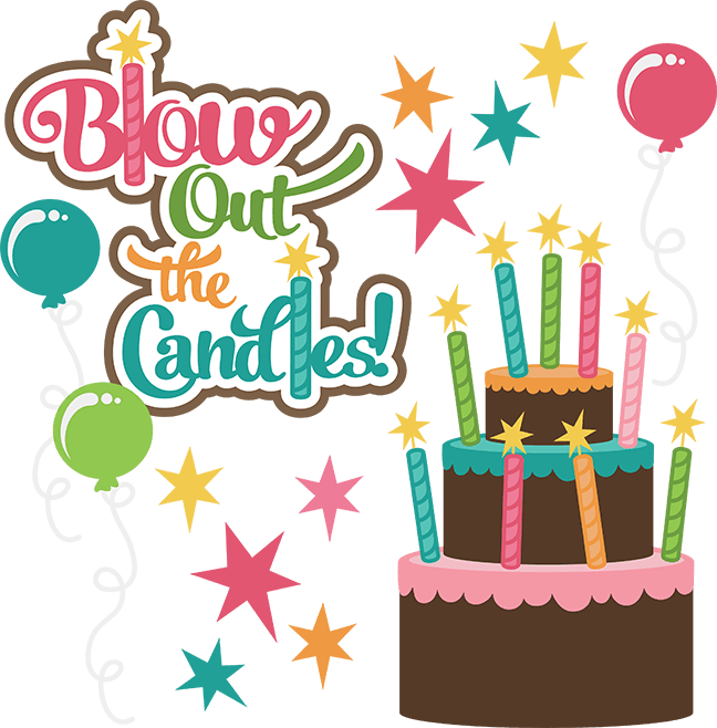 Girly Birthday Cake Clipart - Blow Out The Candles (648x658)