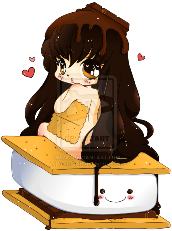 Commission By Yampuff On Deviantart - Chibi Food Girl (600x785)