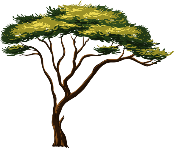 Tree Safari Animals Svg Vector File, Digital Tree Cutting - Wall Sticker Safari Animals (600x516)