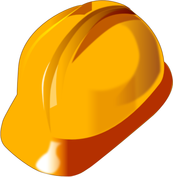 Yellow Clip Art At Clker - Casco De Trabajador Png (582x595)