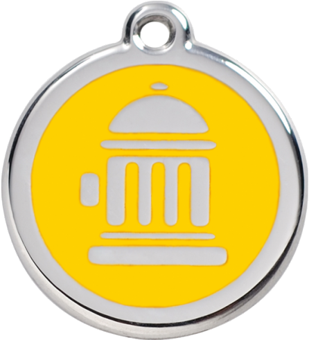 Yellow Fire Hydrant 20mm Pet Tag By Red Dingo - Red Dingo Fire Hydrant Cat Id Tag - Light Blue (516x490)