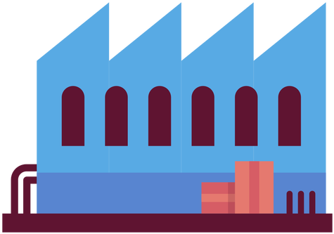 Factory Building Illustration Transparent Png - Ilustracion Fabrica Png (512x512)