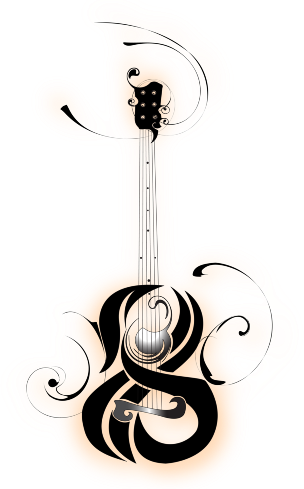 Unique Black Traditional Guitar Tattoo Stencil By B - De Tatuajes De Guitarra Dibujos (817x978)