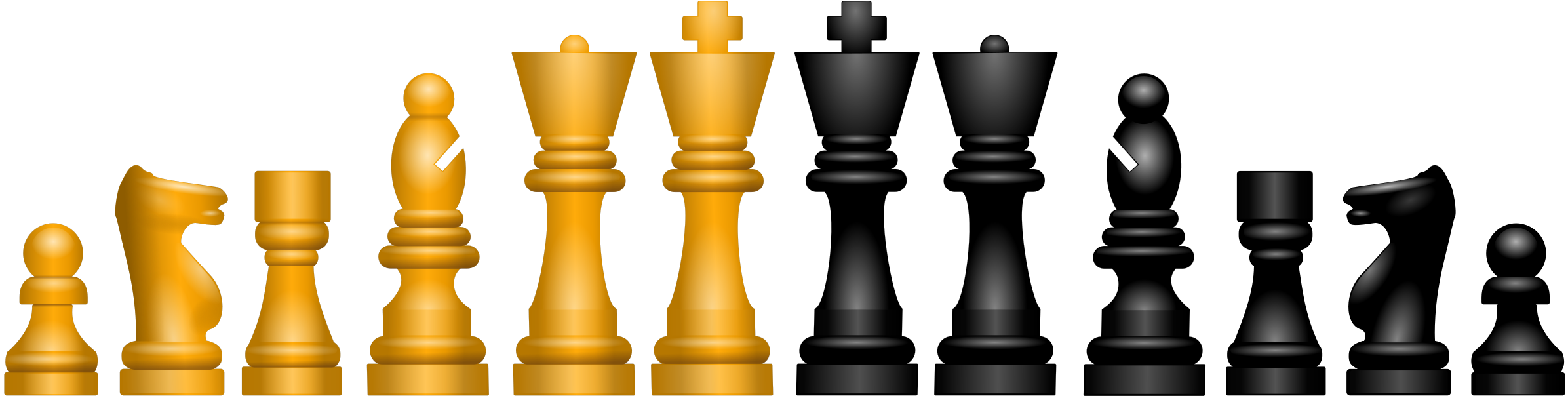 Chess Clipart - Chess Pieces No Background (2400x603)