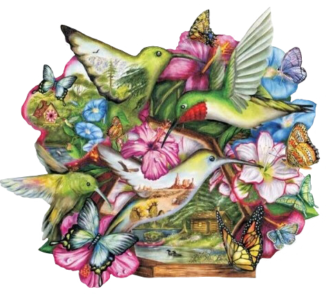 Flutter By Shaped Jigsaw Puzzle By Lori Schory 600pc (472x425)