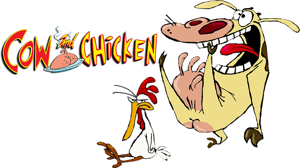 Mucca - Cow And Chicken Png (1000x562)